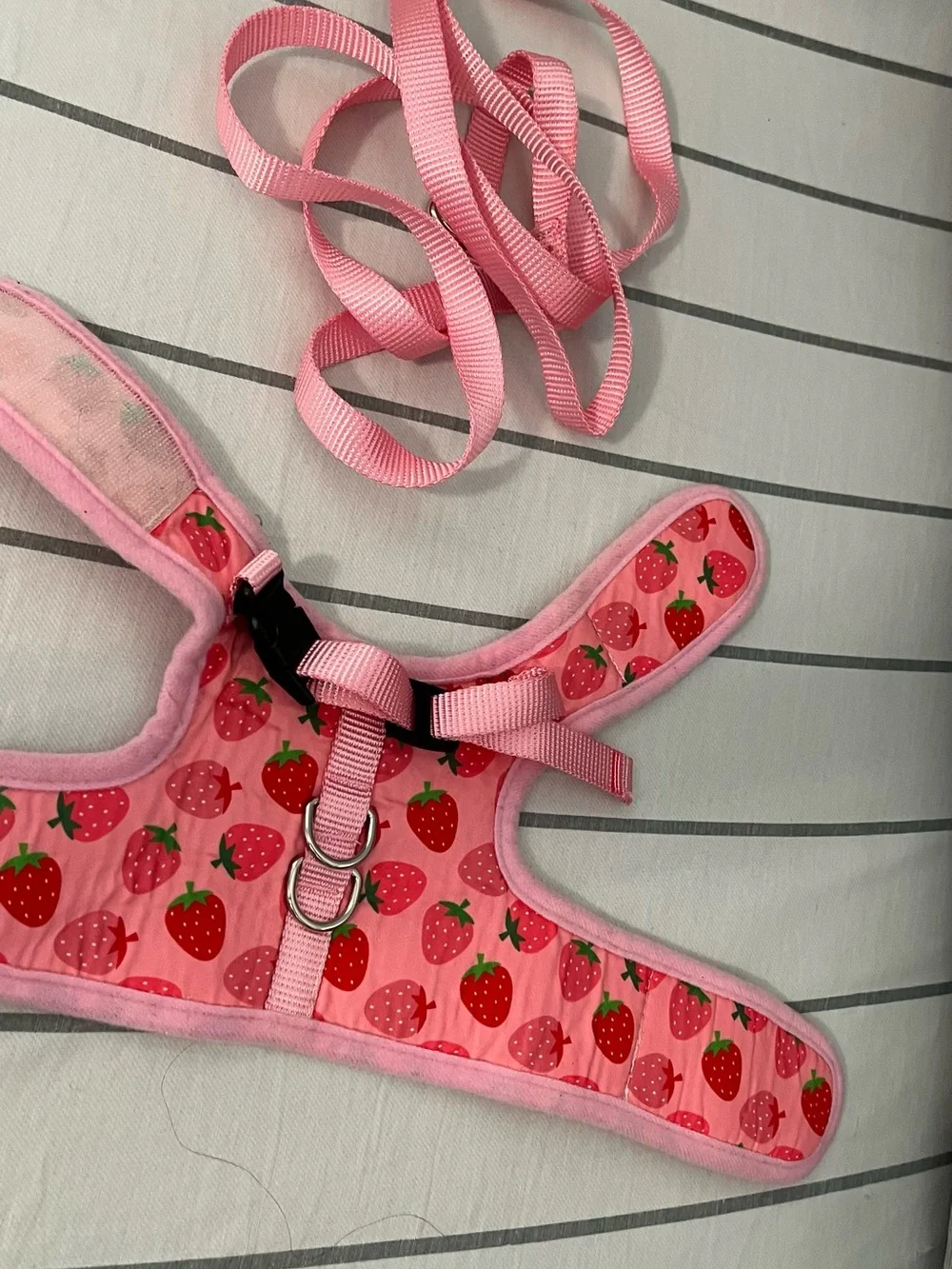 Pink Strawberry Print Pet Harness